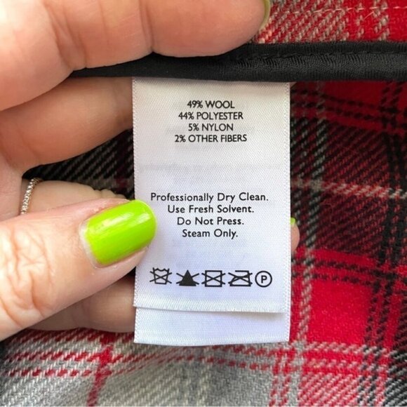 Eddie Bauer Red Plaid Wool Blend Sonoma Cape Poncho Vest - S/M, NWOTs - Picture 7 of 10